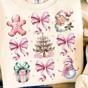 Coquette Christmas PNG, Pink Bow Christmas, Coquette Bow PNG, Christmas Sublimation, Christmas Bow Coquette Shirt,Pink Vintage Christmas PNG