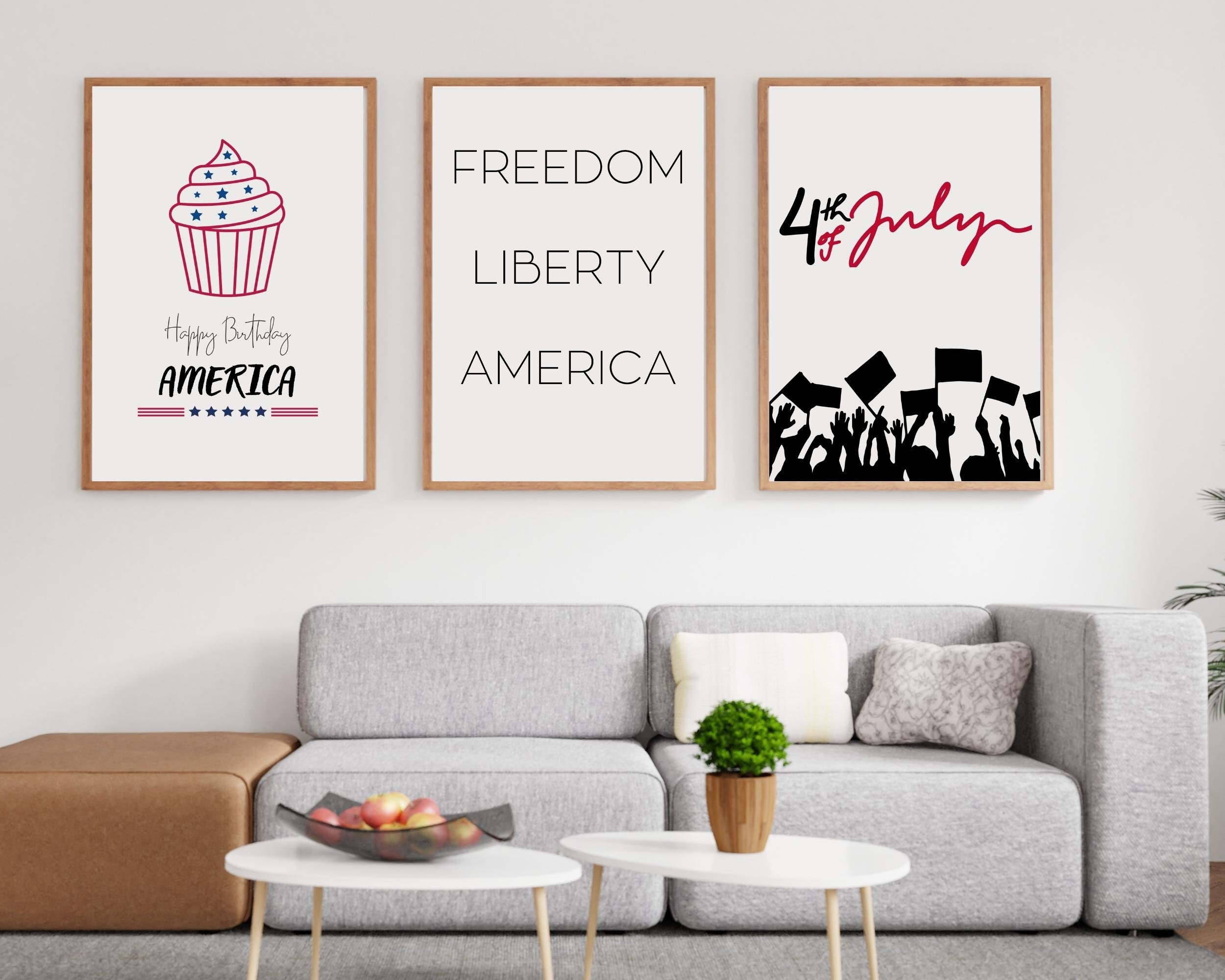 4th of July Neutral Wall Prints, 4th of July Gallery Wall Art Set, 4th ...