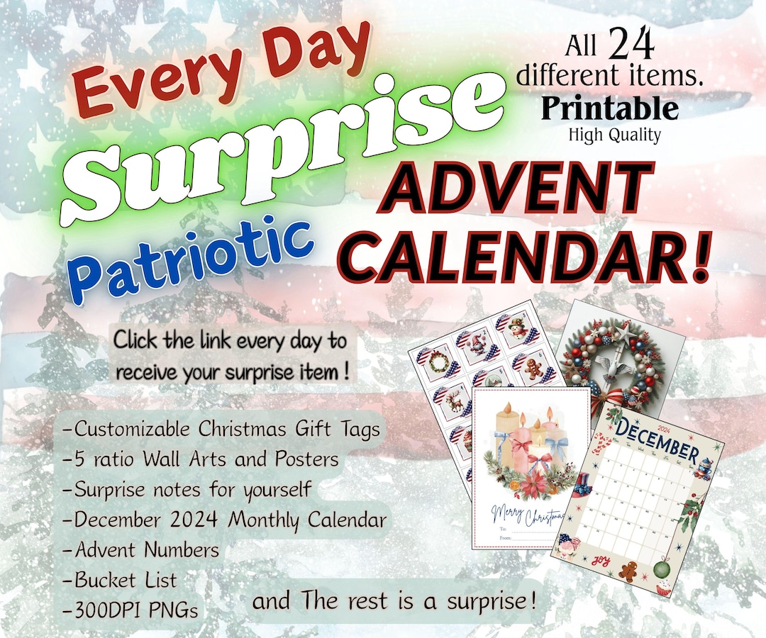 Printable Advent Calendar,digital Advent Calendar Gift,christmas Gifts ...