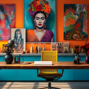 The Frida - Zoom Backgrounds | Backdrop | Office Background | Microsoft Teams | Facebook | WebEx | Skype | Google Meet | #Art | #Love