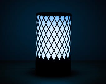 3D Printed LED Lamp – Eco-Friendly Night Light with Soft Glow & Diamond Pattern