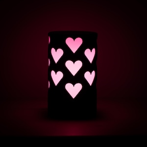3D Printed LED Lamp – Eco-Friendly Night Light with Soft Glow & Heart Pattern