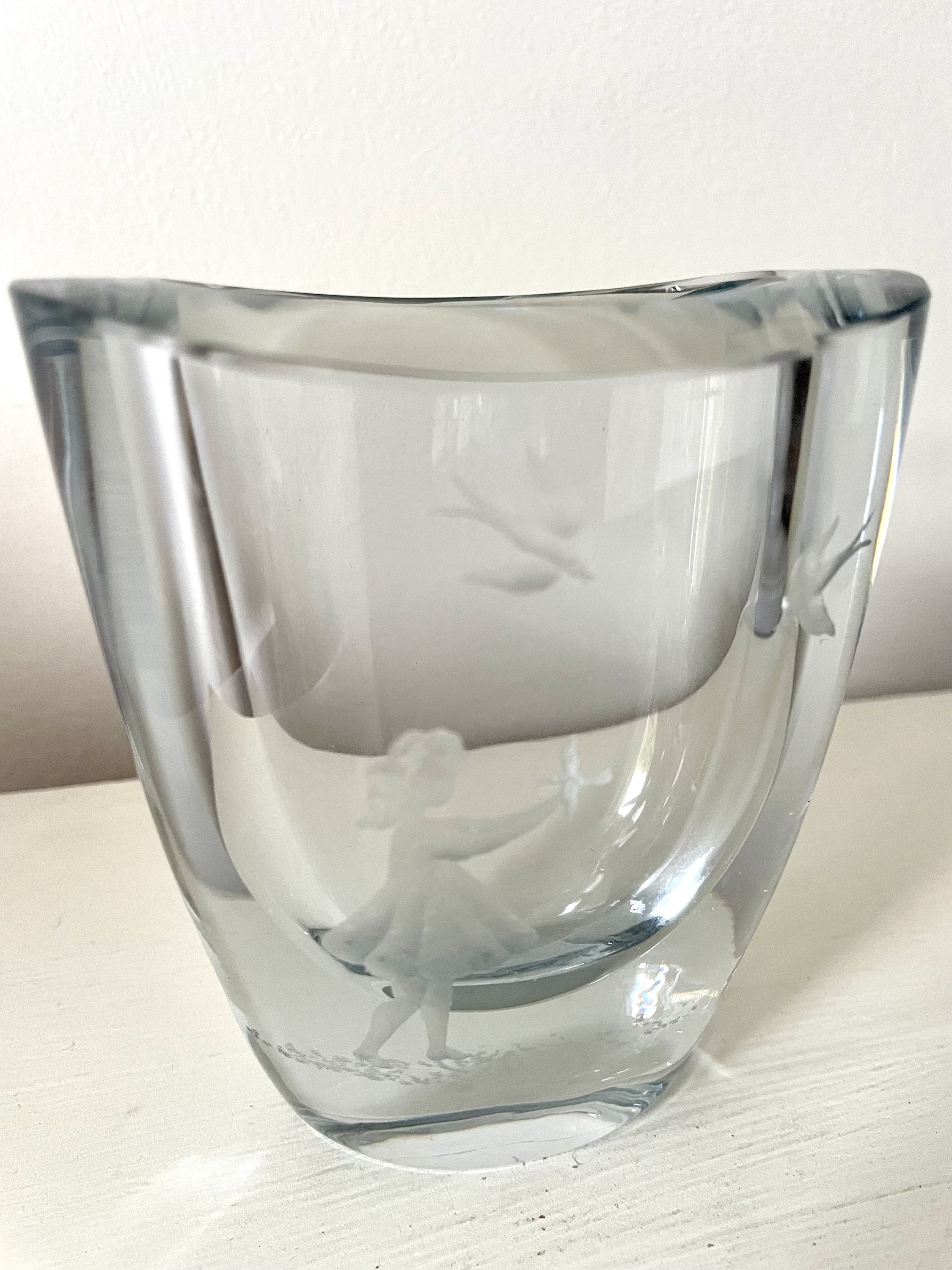 Strombergshyttan, Strombergshyttan Glass Vase, Rare Vase, Swedish Glass