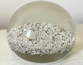 Clear Glass, Paperweight, vintage paperweight, Vintage Glass, Sparkle Glass, Sparkle Paperweight.