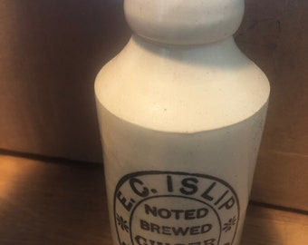 E C Islip Stamford stone ginger beer bottle