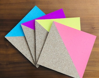 Color block cork board
