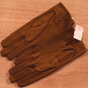 Vintage 60s Soft Nubuck Leather Gloves - size 7 1/4 - Medium