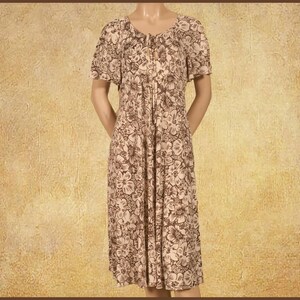 Vintage 70s Flower Print Summer Dress (size UK10, US6, FR38, D36, IT42)