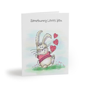 Whimsical Bunny Greeting Cards - Perfect for Valentine&#39;s, Love Notes, Birthdays, and More, 8, 16, or 24 Pack