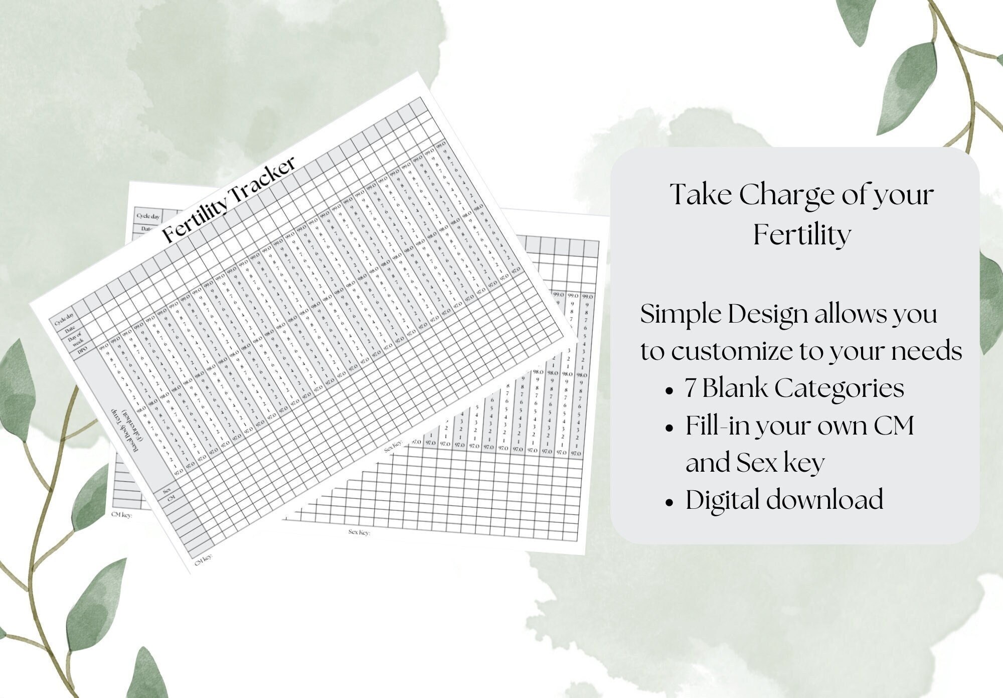 Printable Fertility Tracker Basal Body Temperature - Etsy