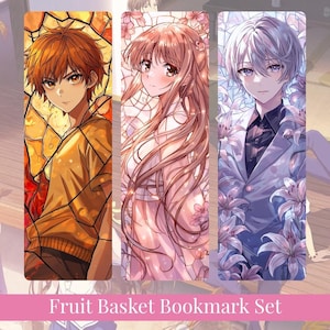 Fruits Basket Bookmark Set • Pastel Stained Glass Anime Bookmarks • Tohru Kyo Yuki • Shōjo Manga Printable • Digital Download