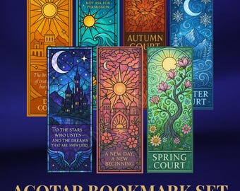 Marque-pages ACOTAR pour la cour : style vitrail (téléchargement numérique)