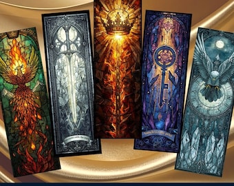 Marque-pages en vitrail du trône de verre | Cadeau livresques fantastiques (téléchargement numérique)