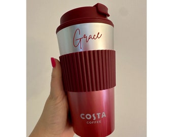 Personalised Costa Coffee Travel Cup - Bride, Hen, Easter, Birthday, Mothers Day, Valentines, gym, water, graduation, teacher gift, school