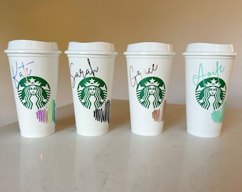 Personalised Reusable Starbucks Cup/ Christmas/ Teacher Gift/ Stocking filler/ Wedding/ Party/ Gift/ Handmade/ Mum/ Dad/ Kids