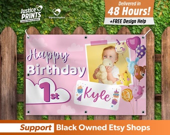 Customizable Birthday Vinyl Banner, Photo, Free Design