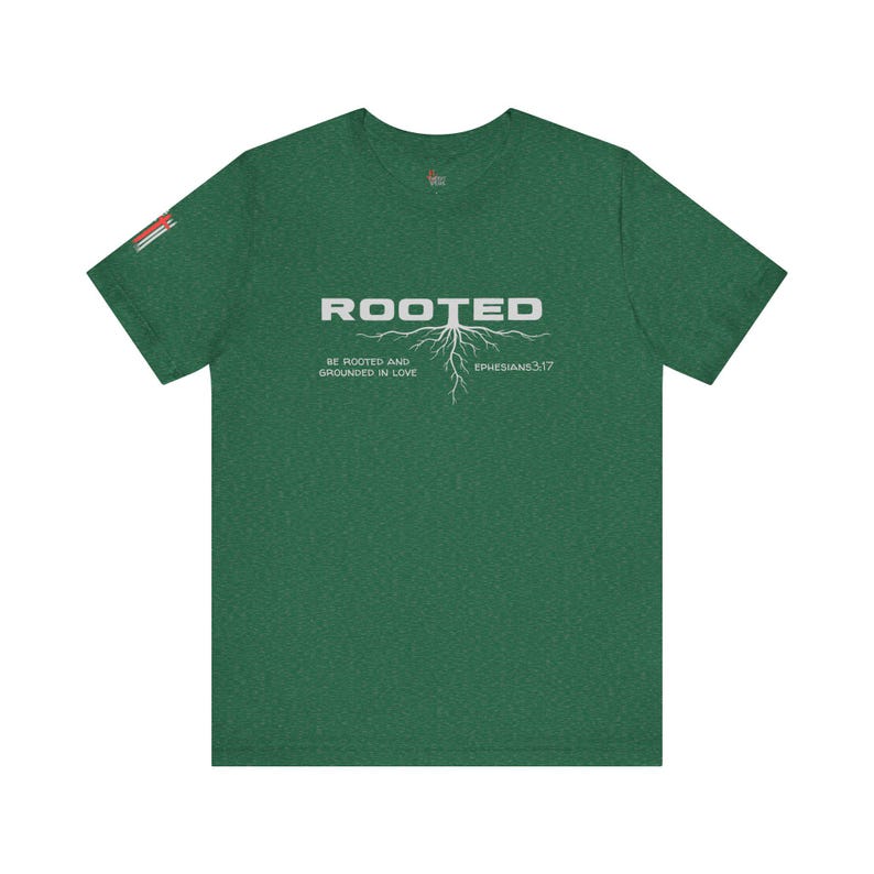 Rooted Christian Shirt, Ephesians 3:17 Verse Tee, Faith Based Apparel image 5