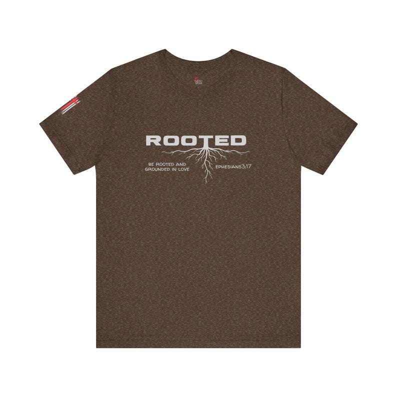 Rooted Christian Shirt, Ephesians 3:17 Verse Tee, Faith Based Apparel image 3