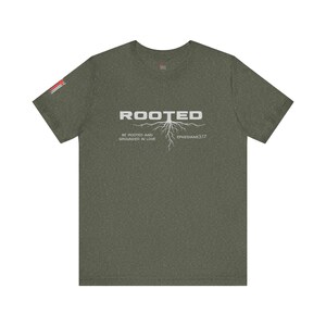 Rooted Christian Shirt, Ephesians 3:17 Verse Tee, Faith Based Apparel image 4