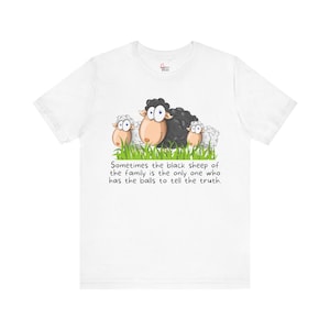 Black Sheep Family Sarcastic Tee, Witty Sheep Humor Graphic Top