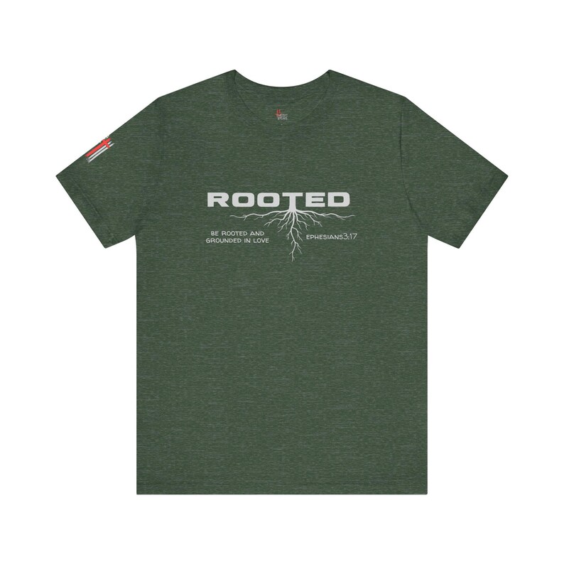 Rooted Christian Shirt, Ephesians 3:17 Verse Tee, Faith Based Apparel image 6