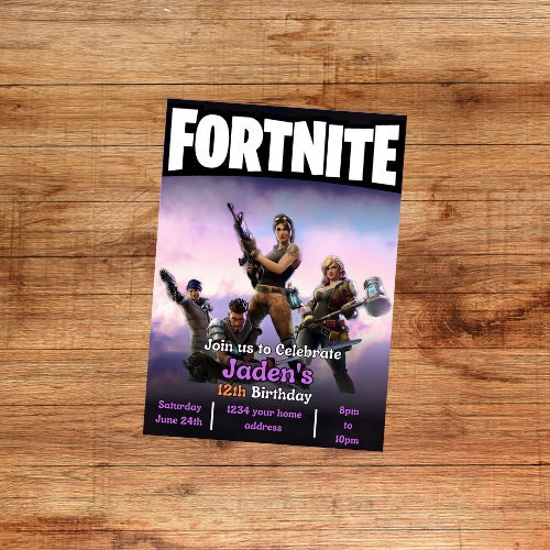 10 Cartes d'invitations Fortnite à personnaliser - Personnalisez vos  évènements à votre image