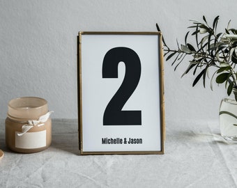 Bold Minimalist Wedding Table Numbers. Digital Download Canva Template