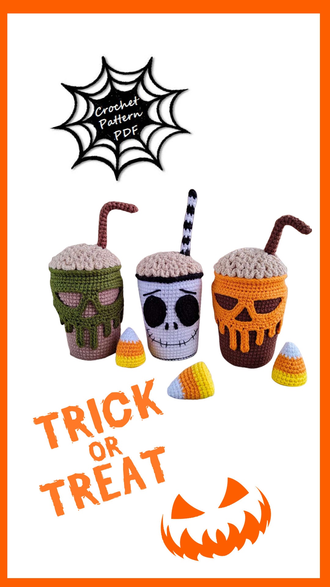 Halloween Crochet Pattern Set 3 in 1, Amigurumi Halloween Decor