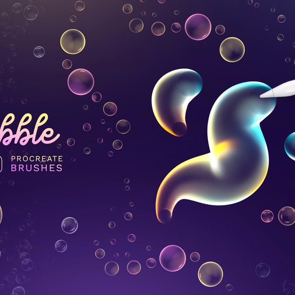 Procreate bubble brushes, Soap bubble stamps, Bubble scatter brushes, Bubble brush, Procreate bubble stamps, Brushes for procreate, ipad pro