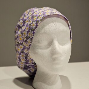 Packed Daisies on Purple Scrub Caps