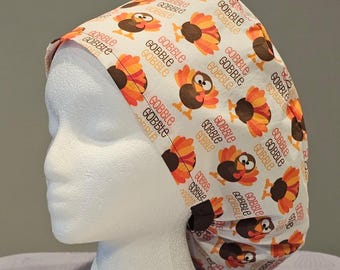 Gobble Gobble Gobble Thanksgiving Scrub Caps