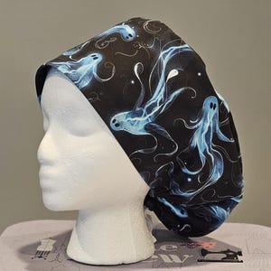 Creepy Glowing Ghost Halloween Scrub Caps