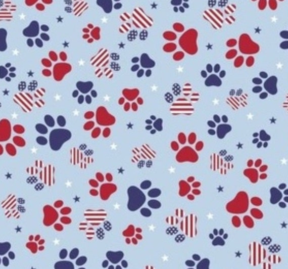 Dog Paw Print Patriotric Star-Spangled Flag