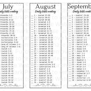 Daily Bible Reading Bookmarks, Read the Bible in a Year, Bible Study ...