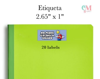 20 Labels 2.65" x 1" Labels Back to School
