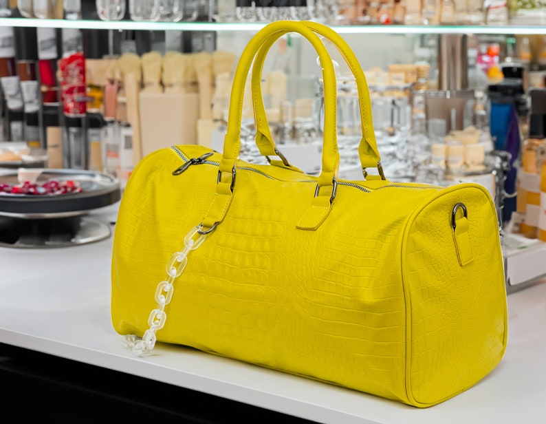 Luxury Tote& Carry Crocodile Pattern Duffle Bag Etsy