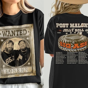 Post Malone, Post Malone-tour, Big Ass Stadium-tour, Posty 2025-tour, Jelly Roll, Jelly Roll-tour, Posty Tour-merchandise, shirt Post Malone