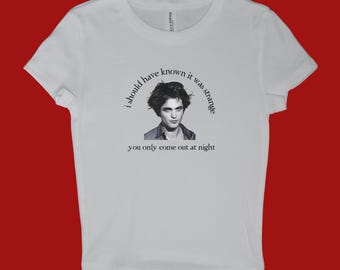Edward 'Vampire' lyrics inspired baby tee