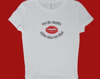 Classic red lip- baby tee