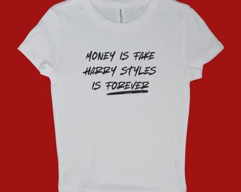 Fake money- white baby tee