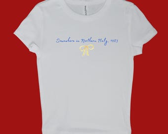Somewhere in Northern Italy- white baby tee