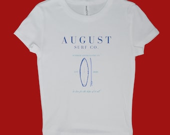 August surf co. -white baby tee
