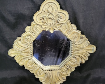 Vintage 11x10in Decorative Resin Accent Mirror