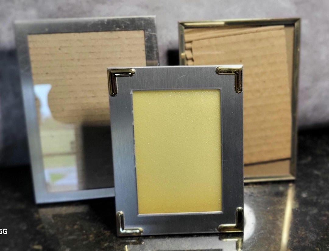 Set of 3 Silver Metal Photo Frames-alternating Sizes-{read Description ...