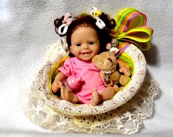 7" Silicone Reborn Anatomically Correct\ Baby Girl with Rooted Hair & Accessories