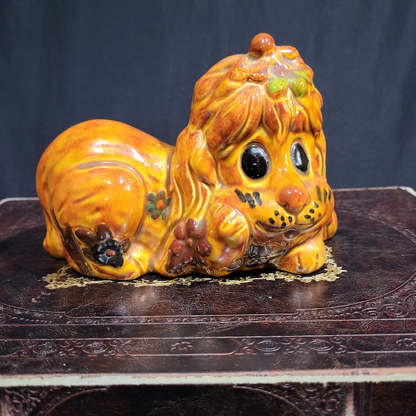 Vintage 1970s Carnival Prize-Ceramic Puppy