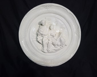 20th Century Plaster Cast Wall Hanging Depicting a Classic Couple