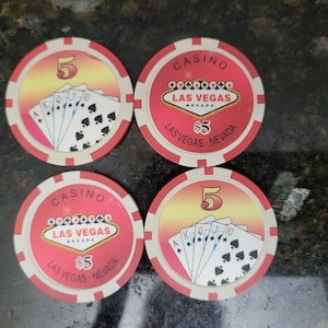 Lot of 4 Las Vegas Casino Gaming Poker Chips