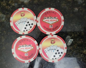 Lot of 4 Las Vegas Casino Gaming Poker Chips