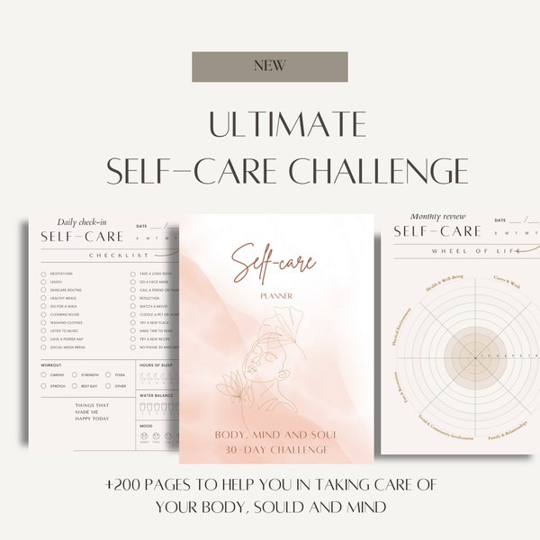 Self Care Planner | Digital, GoodNotes, iPad Planner | Daily Planner | Mental Health Mindfulness Healing Anxiety Self Love